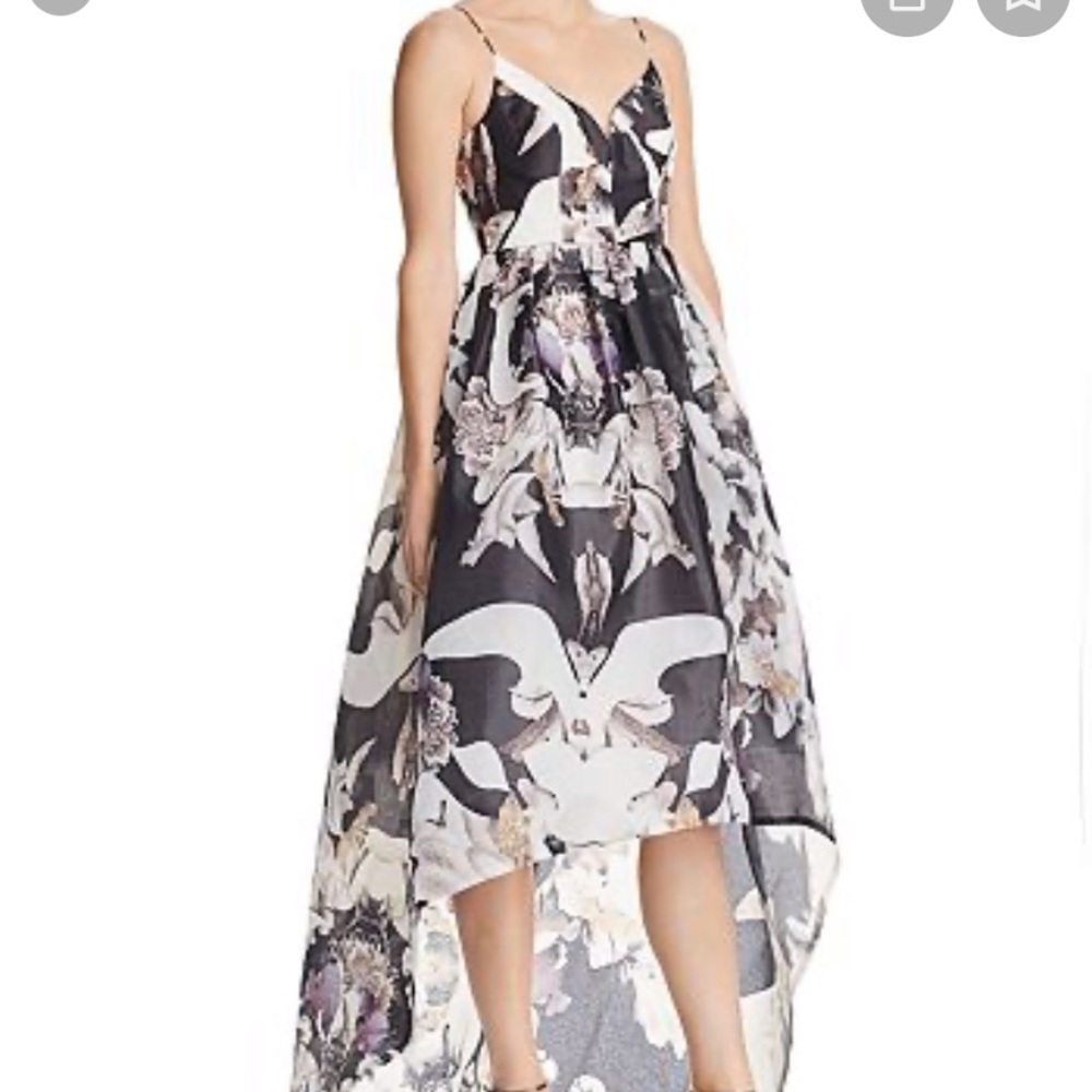 Bariano printed organza high low gown - worn ONCE